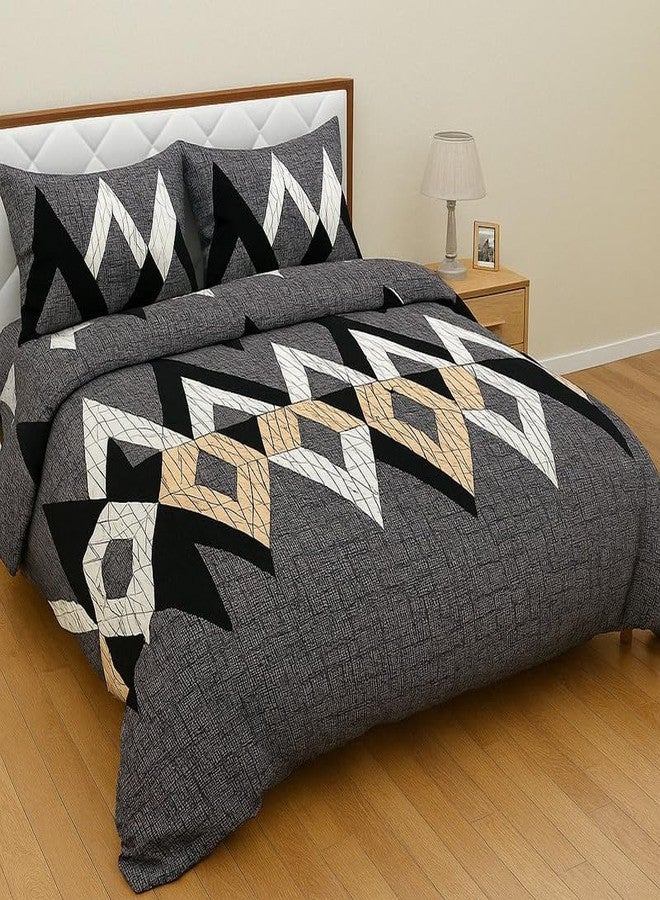 Amvy Creation ملاءة سرير مزدوجة مسطحة من القطن جلاس من مجموعة أمفي كرييشن برايم 170TC مع غطاءين متطابقين للوسائد | 90x90 بوصة (رمادي) - Image 1