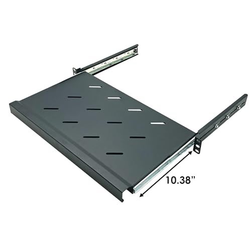 Electriduct 1U Keyboard Tray - Fully Extendable Universal 19" Rack Mount Sliding Shelf for Network Equipment Server Cabinet Enclosure with 3-Rail System and Mounting Hardware - 10.8" Deep - Image 3