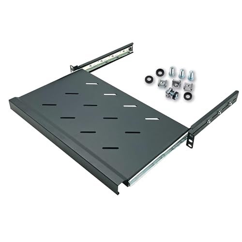 Electriduct 1U Keyboard Tray - Fully Extendable Universal 19" Rack Mount Sliding Shelf for Network Equipment Server Cabinet Enclosure with 3-Rail System and Mounting Hardware - 10.8" Deep - Image 2