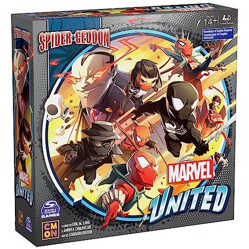 Spin Master Games Marvel United SpiderGeddon Strategy Board Game Collectible Spider Man Figurines Easter Gift 14 Players for Ages 14 Up - Image 1