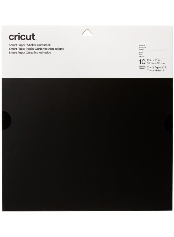 Cricut Smart Paper Sticker Cardstock 10 Sheets 33Cmx33Cm Black - Image 1