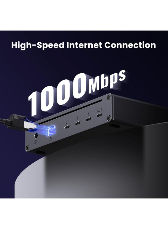 يو جرين UGREEN 25053EU Revodok Max 208 Thunderbolt 4 Dock 8-in-1 Docking Station, 40Gbps, 85W Charging, Dual 4K@60Hz Display, USB-A, Ethernet, for MacBook and Windows - Image 2