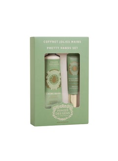 Panier des Sens  Pretty Hands Set  Almond Mini Hand Lotion  Nail  Cuticle Oil  Hand Cream for Dry Hands  Shea Butter and Sweet Almond Oil  Hand Care Made in France 97 Natural Ingredients