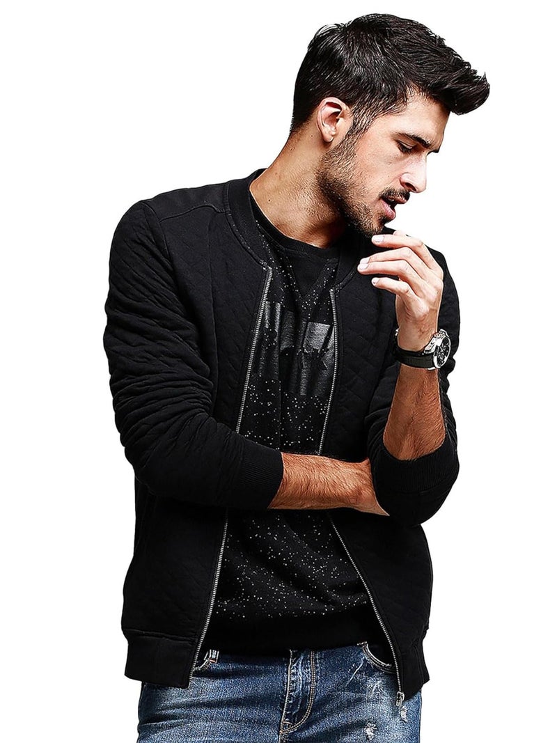 fanideaz Mens jacket for mens bomber winter jacket for men Trendy jackets men with warm insulation Lightweight, stylish winter wear_1BKK_XL_Black - Image 2