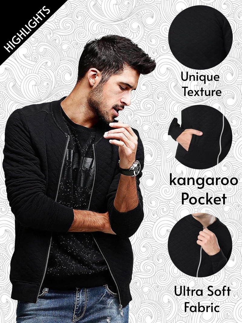 fanideaz Mens jacket for mens bomber winter jacket for men Trendy jackets men with warm insulation Lightweight, stylish winter wear_1BKK_XL_Black - Image 5