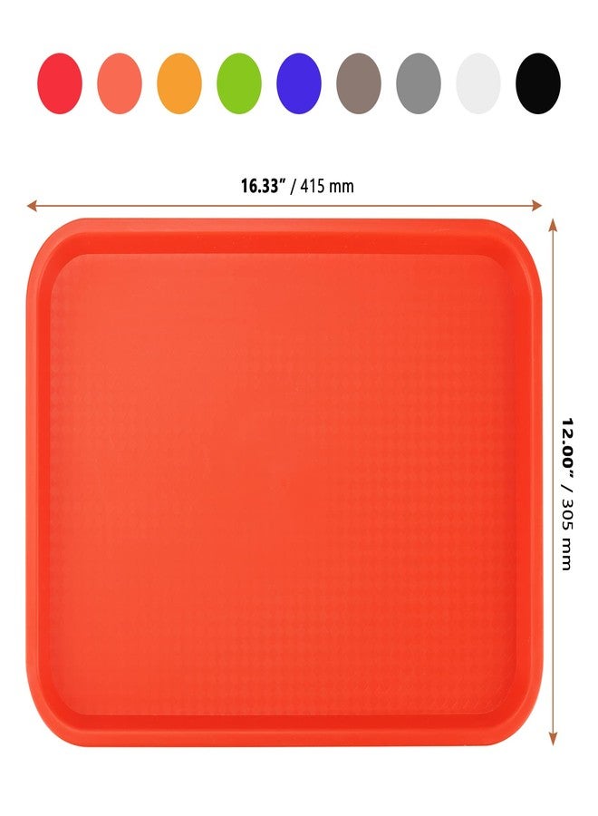 LEXININ 9 PCS 16 x 12 inch Plastic Fast Food Serving Trays, Restaurant Serving Tray Set, Colorful Food Serving Tray for Hotel, 9 Colors - Image 2
