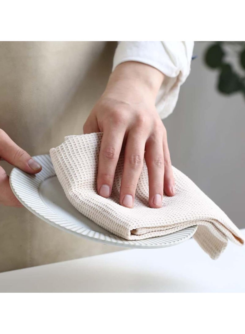 جود تول 3 قطع من قماش تنظيف المطبخ القطني خرق تنظيف الأطباق القابلة لإعادة الاستخدام والغسيل 34 × 34 سم مناشف أطباق ناعمة ماصة من نسيج الوافل بألوان مختلطة - Image 5