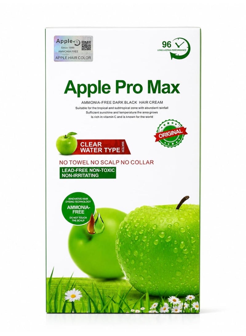 ابل  كريم صبغة الشعر Apple Pro Max | يدوم 96 ساعة | أسود داكن | 500 مل + 500 مل - Image 1