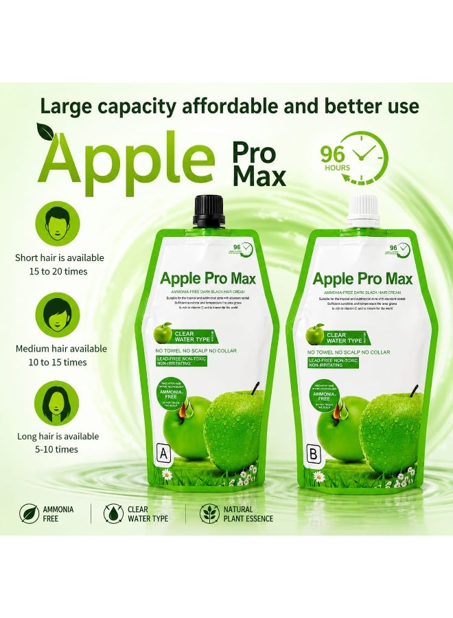 ابل  كريم صبغة الشعر Apple Pro Max | يدوم 96 ساعة | أسود داكن | 500 مل + 500 مل - Image 4