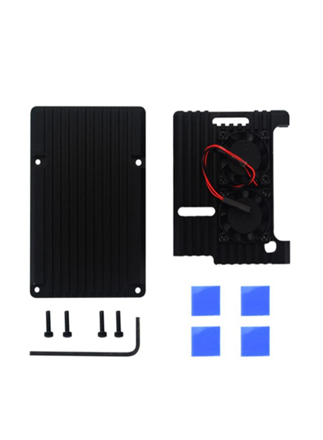 Loquat Universal Metal Out Incrustation Radiator Protection Case For Raspberry Pi With Fan Black - Image 4