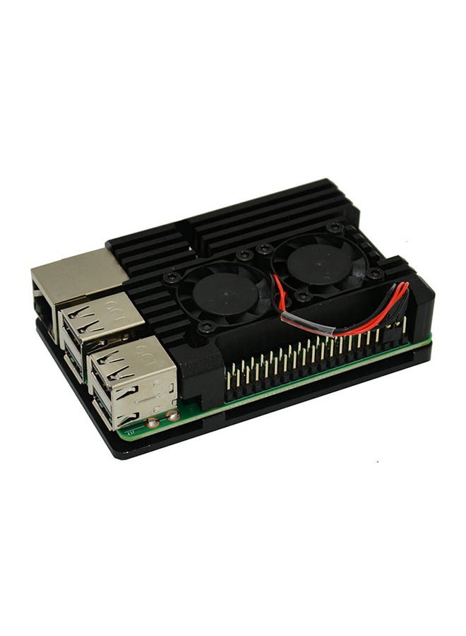Loquat Universal Metal Out Incrustation Radiator Protection Case For Raspberry Pi With Fan Black - Image 1