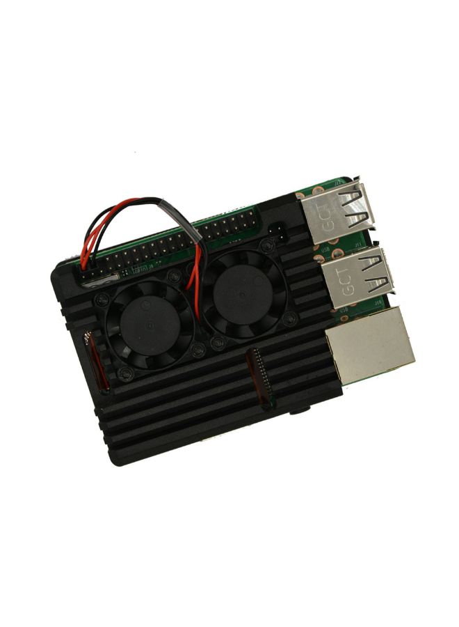 Loquat Universal Metal Out Incrustation Radiator Protection Case For Raspberry Pi With Fan Black - Image 5