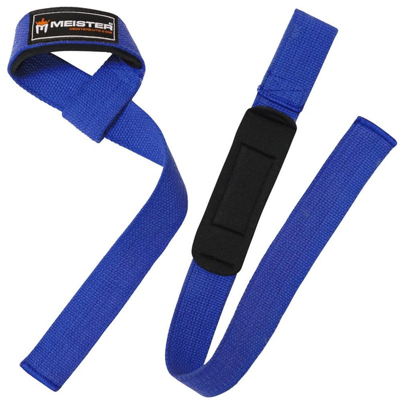 Meister NeoprenePadded NoSlip Weight Lifting Straps for Grip Pair Blue - Image 2