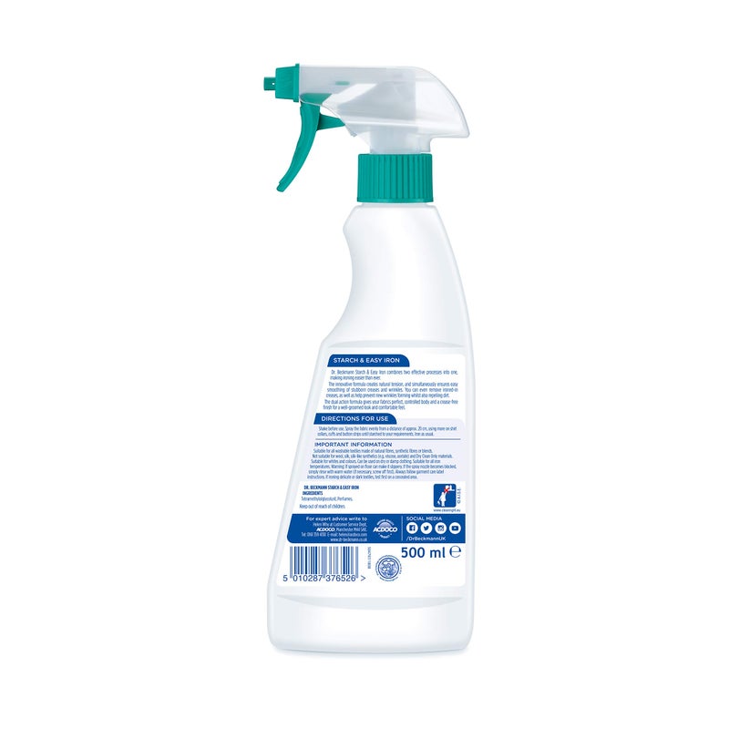 Dr. Beckmann Starch & Easy Iron 500ml | Iron Spray for a Smooth, Crisp Finish | Removes Creases Easily & Speeds Up Ironing | Starch Spray for Cloths | Wrinkle Free Clothes Instantly - Image 2