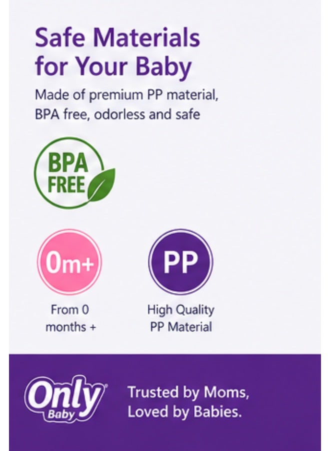 Only Baby Baby Feeding Bottle 260ml (8oz) for Newborns 0m+, BPA-Free, Soft Feeding Teat with Protective Cap(multicolor) - Image 5