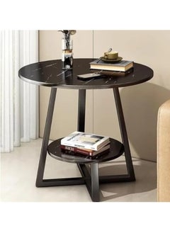 Generic SUPAAR Small Round Table, Solid Wood Double Sofa Side Table (60x60cm), Balcony/terrace Leisure Table, Bedroom Bedside Table  - Image 1