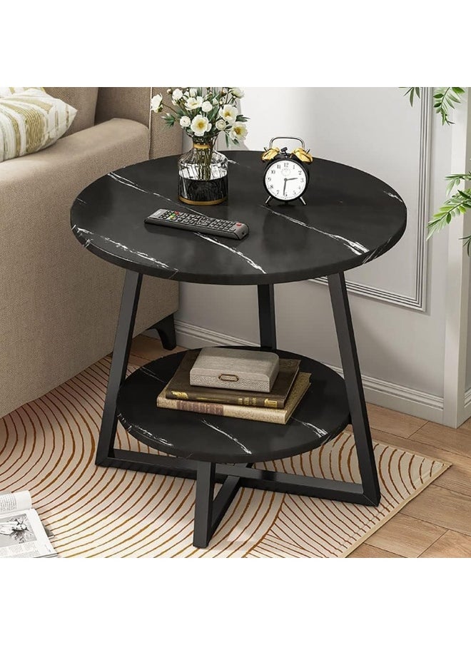 Generic SUPAAR Small Round Table, Solid Wood Double Sofa Side Table (60x60cm), Balcony/terrace Leisure Table, Bedroom Bedside Table  - Image 3