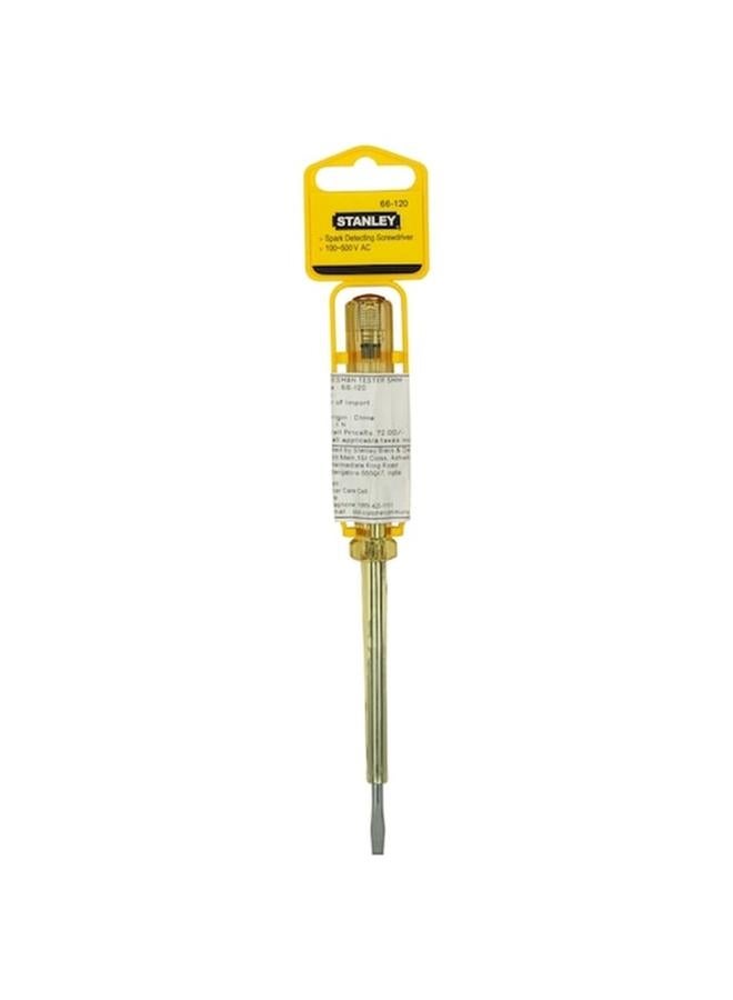 Stanley 100-500V High Grade Chrome Vanadium Spark Detecting Screwdriver Yellow and Silver 66-120  - Image 1