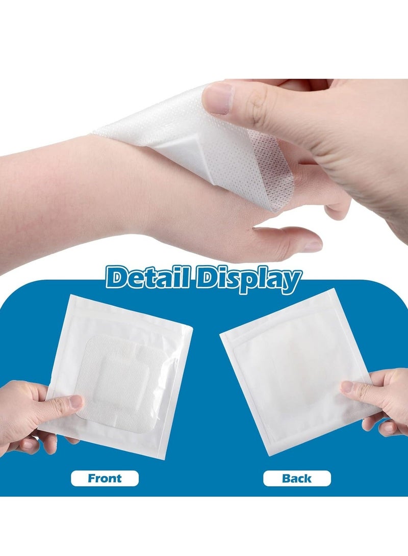 ماركة غير محددة 15 Pieces Bordered Gauze-Island Dressing Wound Bandage Sterile Adhesive Gauze Pads Patches Post Shower Breathable Borders Individually Packed Pouches Tapes (4 x 4 Inch)  - Image 4