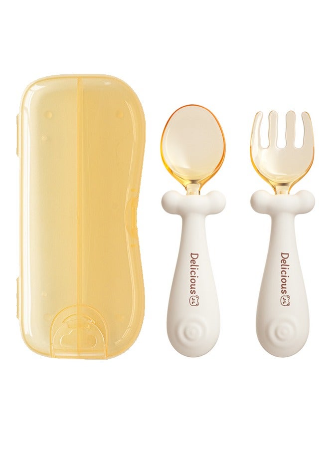 2 PCS Baby Spoon Set, Baby Silicone Training Spoon, Easy Grip Toddler Cutlery Set with Carrying Case, Safe and Environmentally Friendly Bpa Free, Suitable for Children 6 Months and Older - Image 1