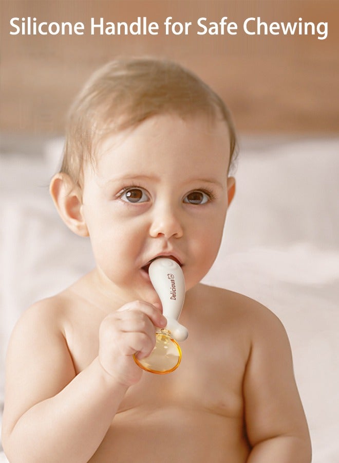 2 PCS Baby Spoon Set, Baby Silicone Training Spoon, Easy Grip Toddler Cutlery Set with Carrying Case, Safe and Environmentally Friendly Bpa Free, Suitable for Children 6 Months and Older - Image 4