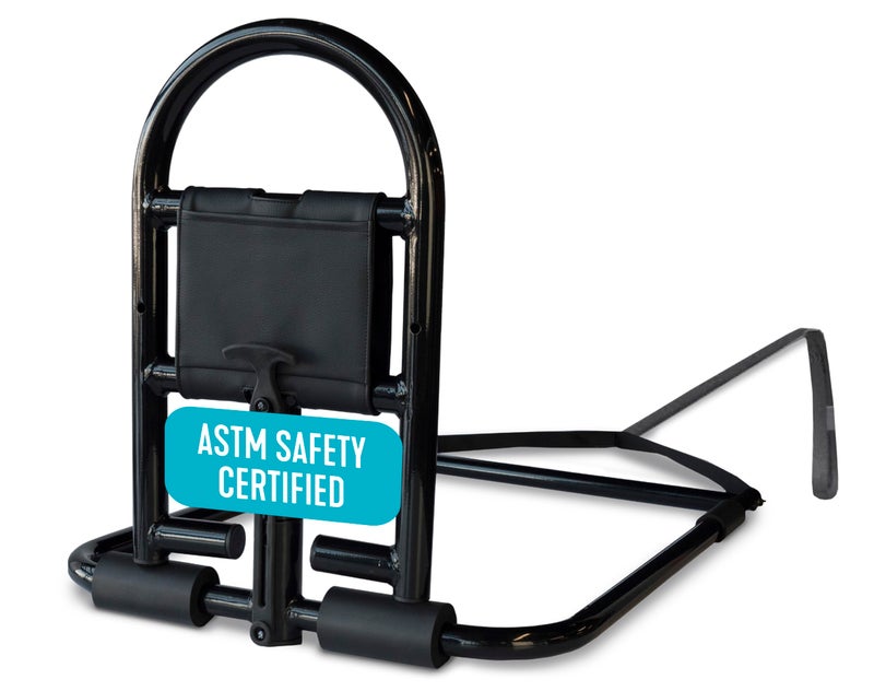 Stander Prime Bed Handle Bariatric Safety Bar for Adults Seniors and Elderly Removable Guardrail and Stand Assist Fits Most King Queen Full and Twin Beds ASTM Safety Approved Bedrail