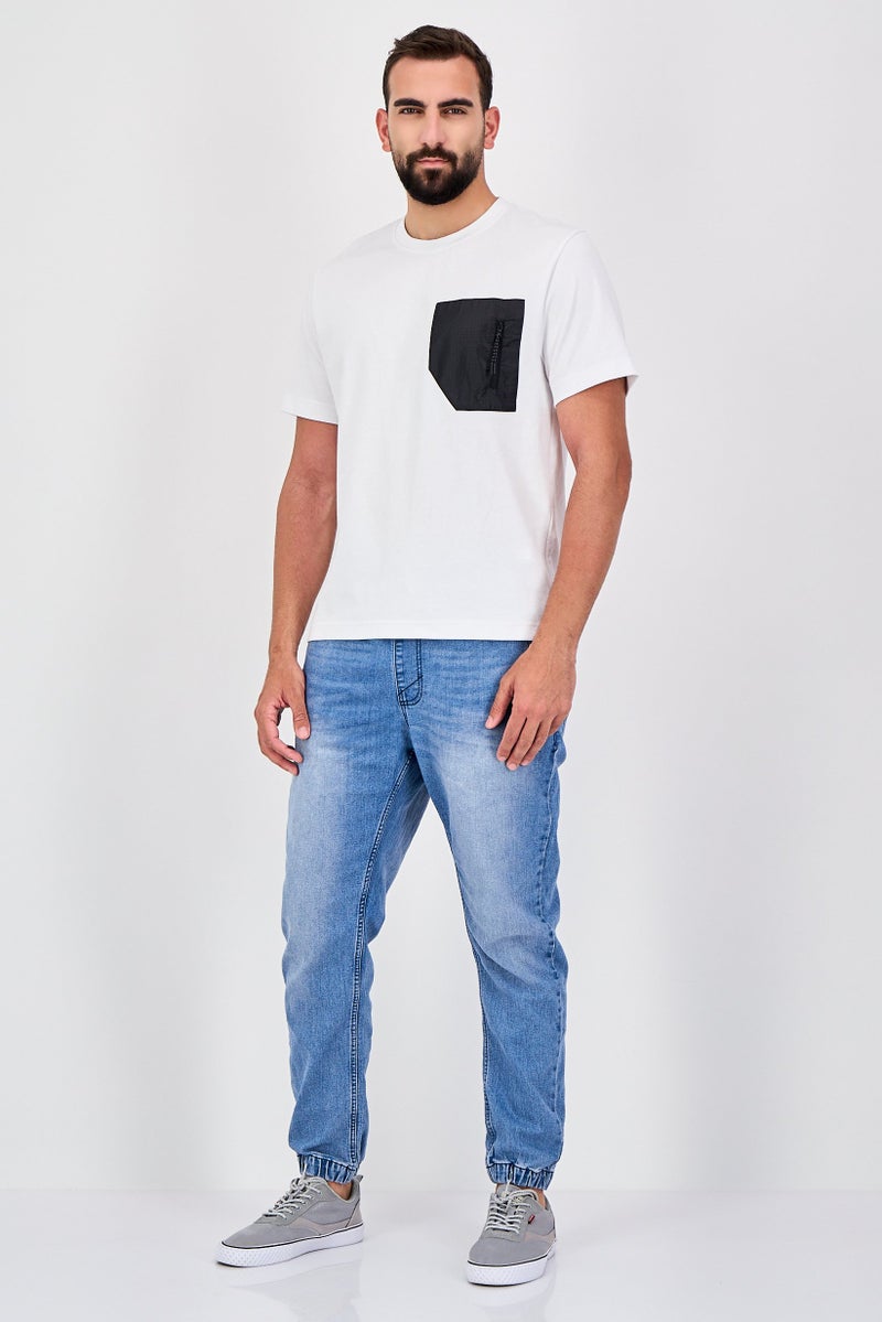 Celio Men Crew Neck Short Sleeve Solid T-Shirt, White - Image 4