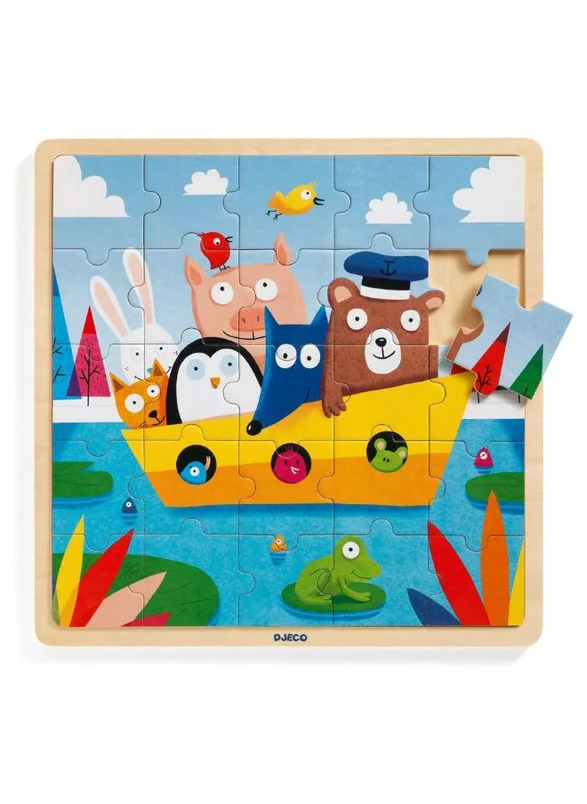 DJECO Wooden Puzzle - Boat 30x30x1cm