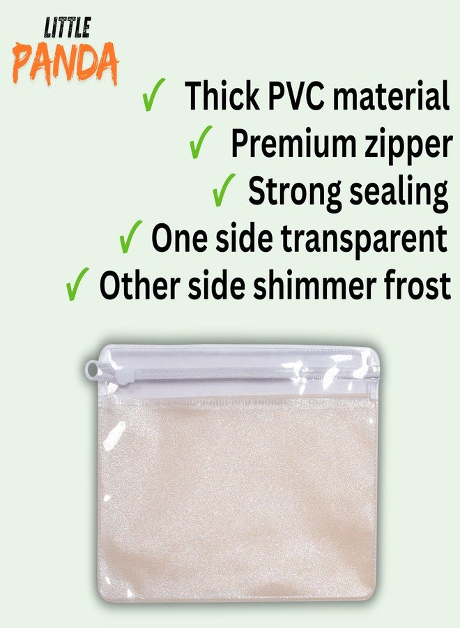 little PANDA Pack of 10 Multipurpose Zip Lock Pouch for Jewellery, Makeup, Travel, Stationery Storage Transparent Zipper Organizer PVC Bags for Women Cosmetics & Accessories (6x8 inch- 10 pcs) - Image 2