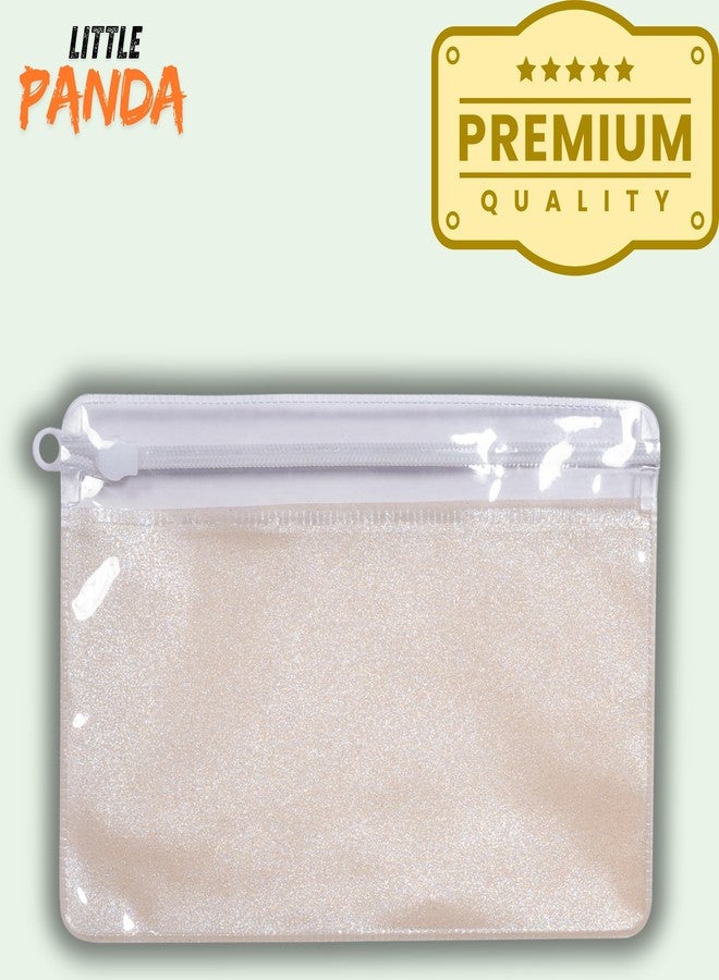 little PANDA Pack of 10 Multipurpose Zip Lock Pouch for Jewellery, Makeup, Travel, Stationery Storage Transparent Zipper Organizer PVC Bags for Women Cosmetics & Accessories (6x8 inch- 10 pcs) - Image 5