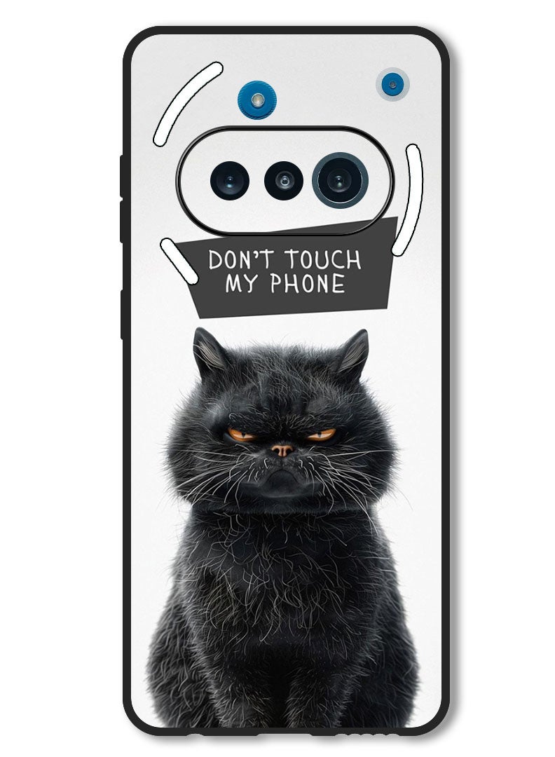 Theodor Case Compatible with Nothing Phone 3a Protection Shockproof Bumper Cover Dont Touch My Phone Cat - Image 1