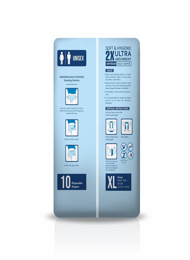 IGIENE Adult Diapers With Aloevera Gel Sheet (X Large,Pack of 1, 1Pack =10 Diapers) - Image 2