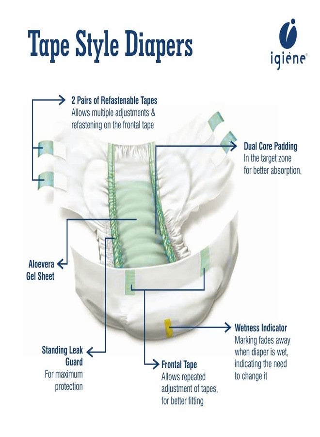 IGIENE Adult Diapers With Aloevera Gel Sheet (X Large,Pack of 1, 1Pack =10 Diapers) - Image 4