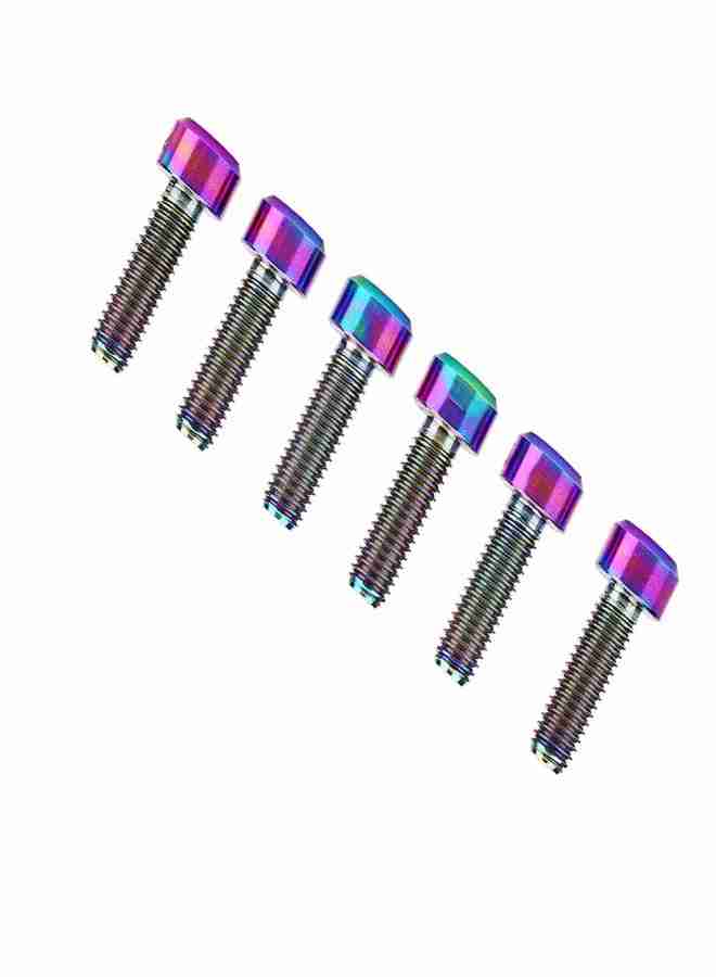 ريسك مجموعة من 6 قطع من مسامير تثبيت ساق الدراجة المصنوعة من سبائك التيتانيوم M5*16mm لساق الدراجة الجبلية (متعددة الألوان) - Image 5