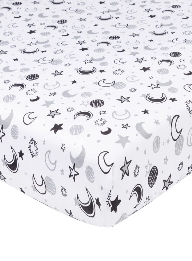 FIGEPO 4 Pack Star and Moon Neutral Unisex Fitted Baby Crib Sheets Set for Baby Boys or Girls - Image 4