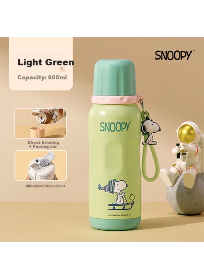 Snoopy Insulated Stainless Steel Large Capacity Cup For Men And Women, Students, School Use, Drop-resistant, Portable, Straw Children's Water Cup - Image 1