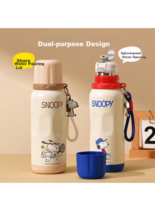 Snoopy Insulated Stainless Steel Large Capacity Cup For Men And Women, Students, School Use, Drop-resistant, Portable, Straw Children's Water Cup - Image 3