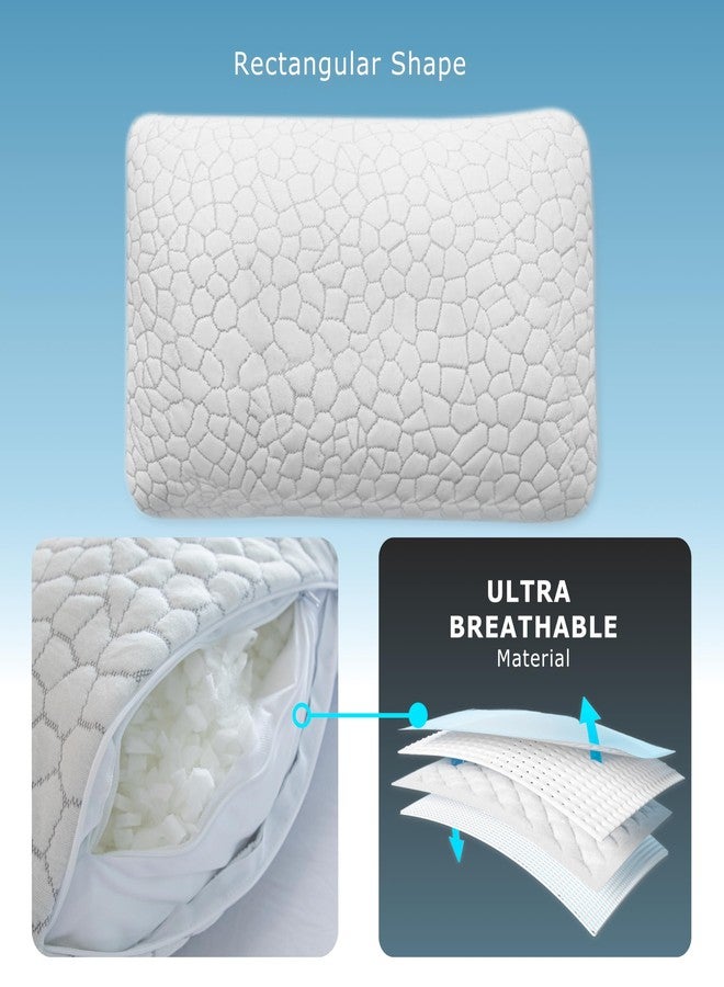 Pharmedoc Adjustable Shredded Memory Foam Bed Pillow - Perfect for Side Sleeper - Rectangular - Neck Support for Pain Relief - Queen Size - Extra Filling Pack - Image 5