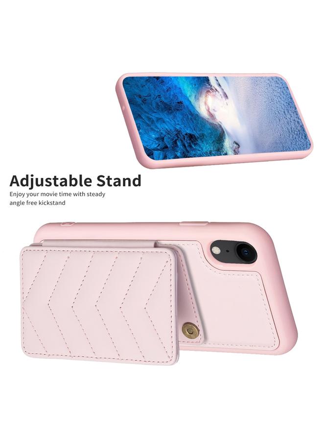 S-TOP Case For iPhone XR BF26 Wave Pattern Card Bag Holder Phone Case - Image 5