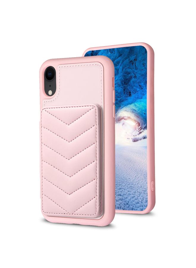 S-TOP Case For iPhone XR BF26 Wave Pattern Card Bag Holder Phone Case - Image 1
