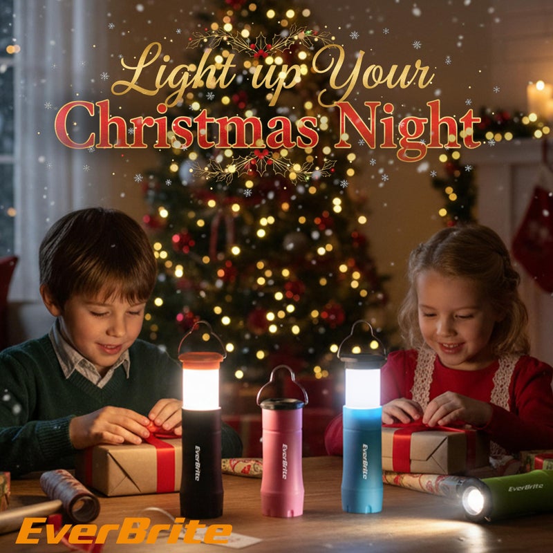 EverBrite 2-in-1 Mini Lanterns and Flashlights with 3 Modes, 2 Pack Portable Outdoor LED Zoomable Torches, Camping Essentials for Hurricane, Hiking, Night Walking, Emergency, Outdoor Christmas Lights - Image 2
