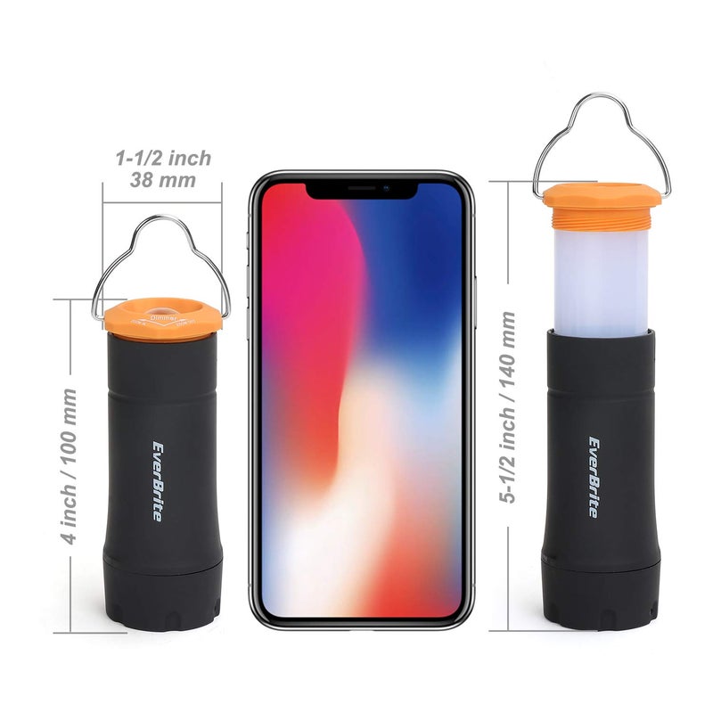 EverBrite 2-in-1 Mini Lanterns and Flashlights with 3 Modes, 2 Pack Portable Outdoor LED Zoomable Torches, Camping Essentials for Hurricane, Hiking, Night Walking, Emergency, Outdoor Christmas Lights - Image 5