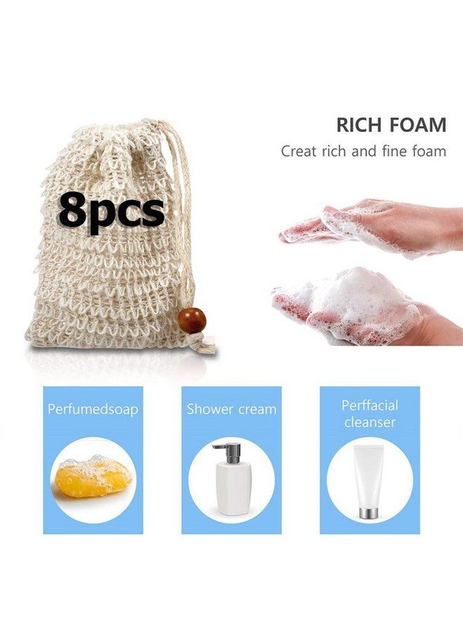 Sopurrrdy Opurrrdy Natural Sisal Soap Bag For Soap Bar 8Pcs Organic Soap Pouch For Exfoliating Lathers And Air Dry Soap Bar Shower Soap Saver Bag - Image 4
