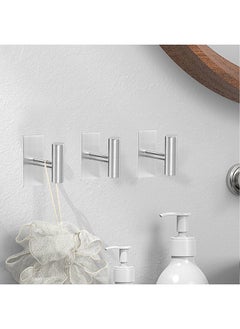 Yoawllty 4Pcs Adhesive Hook, Heavy Duty Wall Hanger for Hanging Coat, Robes, Clothes and Bags Suitable for Bathroom, Bedroom, Kitchen, Hotel(Silver)  - Image 3