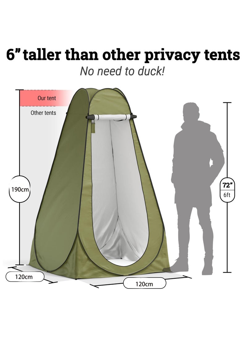 HEYAN Pop Up Portable Shower Tent with Floor for Camping Instant Outdoor Privacy Shelter Tent for Camping and Beach Easy Setup Foldable with Carry Bag Lightweight and Sturdy 190x120x120CM - Image 3