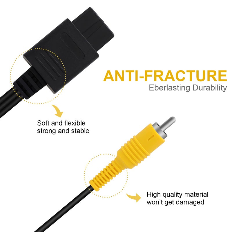MUZHI N64 AV Cable, Audio Video AV Cable Cord for Nintendo 64 N64, Gamecube GC,Super Nintendo SNES, 2.5M/8.2FT - Image 4
