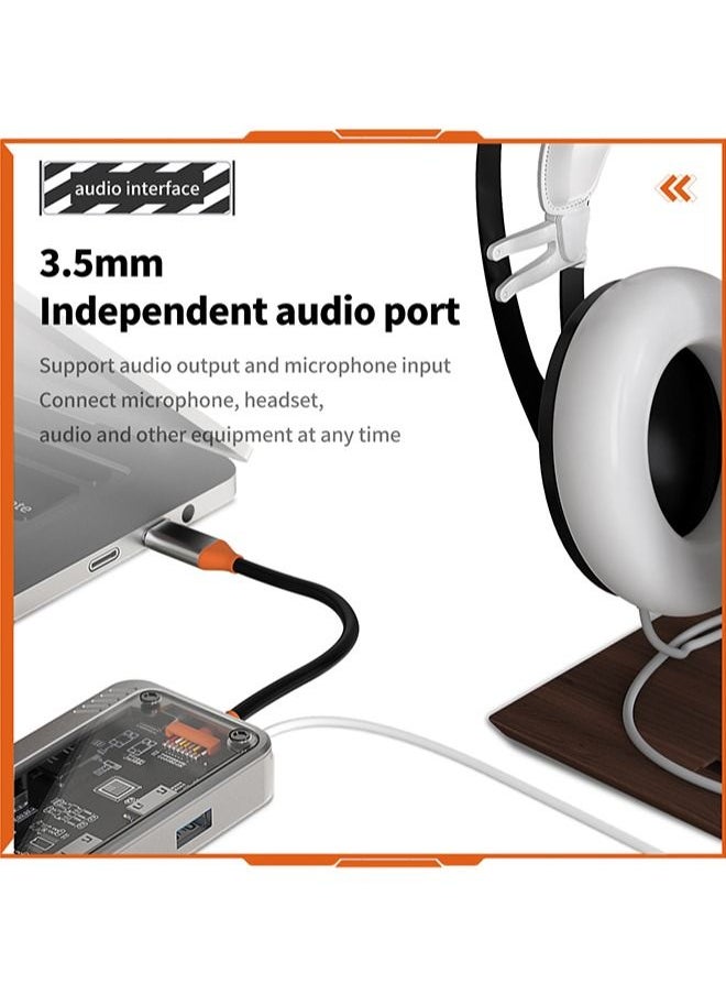 Zeemey - USB C Hub 10 in 1 Type C Hub Multport Adapter Compatible with 100W Pd+4K HDMI+USB3.0+USB2.0*2+SD+TF+100W RJ45+1080P VGA+AUDIO3.5mm - Image 1