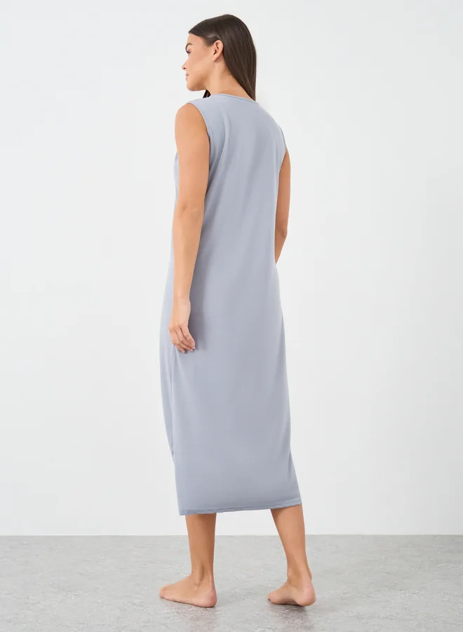 Styli Styli Lace Insert Sleeveless Midi Sleep Dress