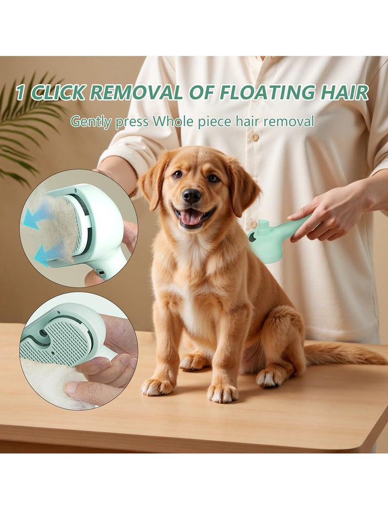 3 in 1 Pet Grooming Brush with Steam and Spray - Hair Removal Comb for Dogs and Cats with Water Tank and Mist Release Stainless Steel Teeth and Ergonomic Handle for Shedding and Grooming, with Cat Nail Clipper(Pink) - Image 2