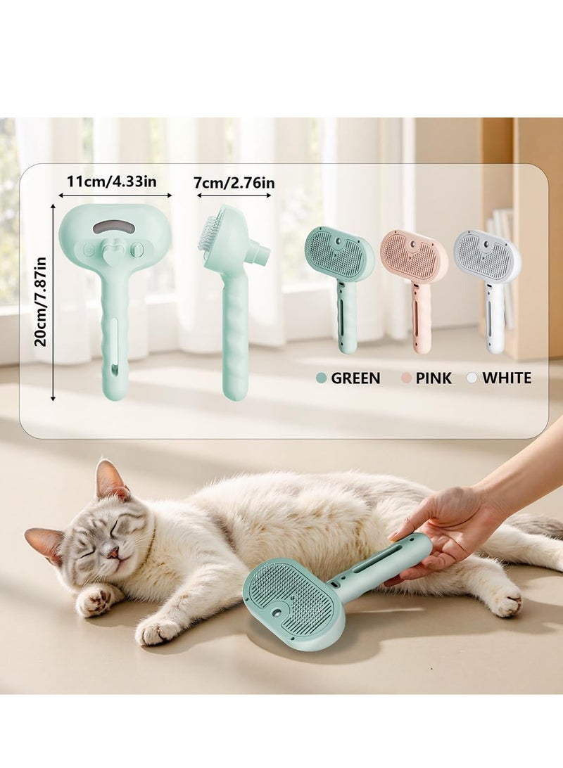 3 in 1 Pet Grooming Brush with Steam and Spray - Hair Removal Comb for Dogs and Cats with Water Tank and Mist Release Stainless Steel Teeth and Ergonomic Handle for Shedding and Grooming, with Cat Nail Clipper(Pink) - Image 3